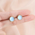 Simple Exquisite Button Stud Earrings Round Hexagonal