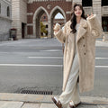 Extended Thickened Suit Collar Lamb Wool Coat