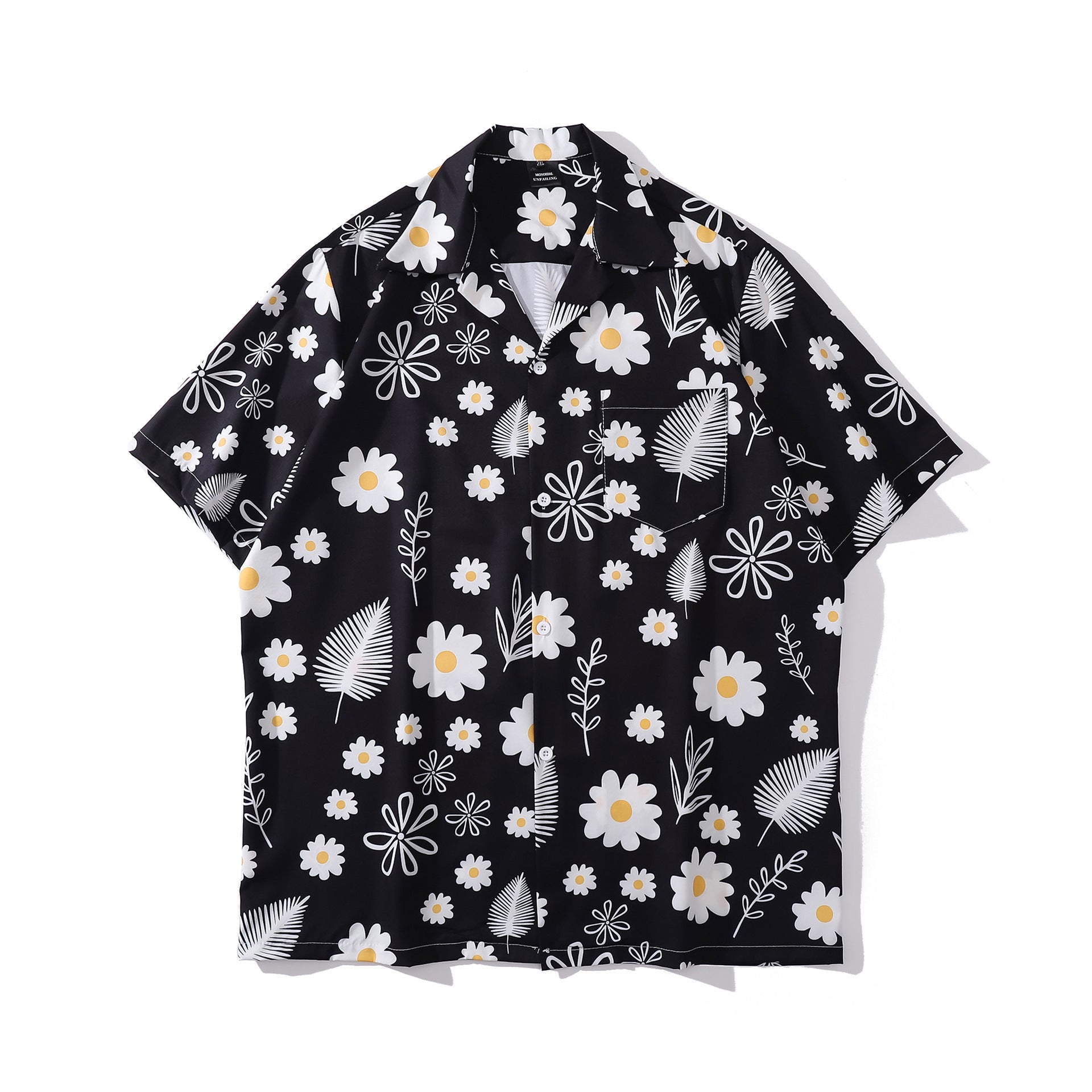 Cuban Collar New Vintage Casual Short Sleeve Printed Shirt Men And Women