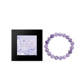 Bracciale in ametista con ioni negativi Valstrend shop, dettagli di pietre di ametista lucide e sfere di cristallo.