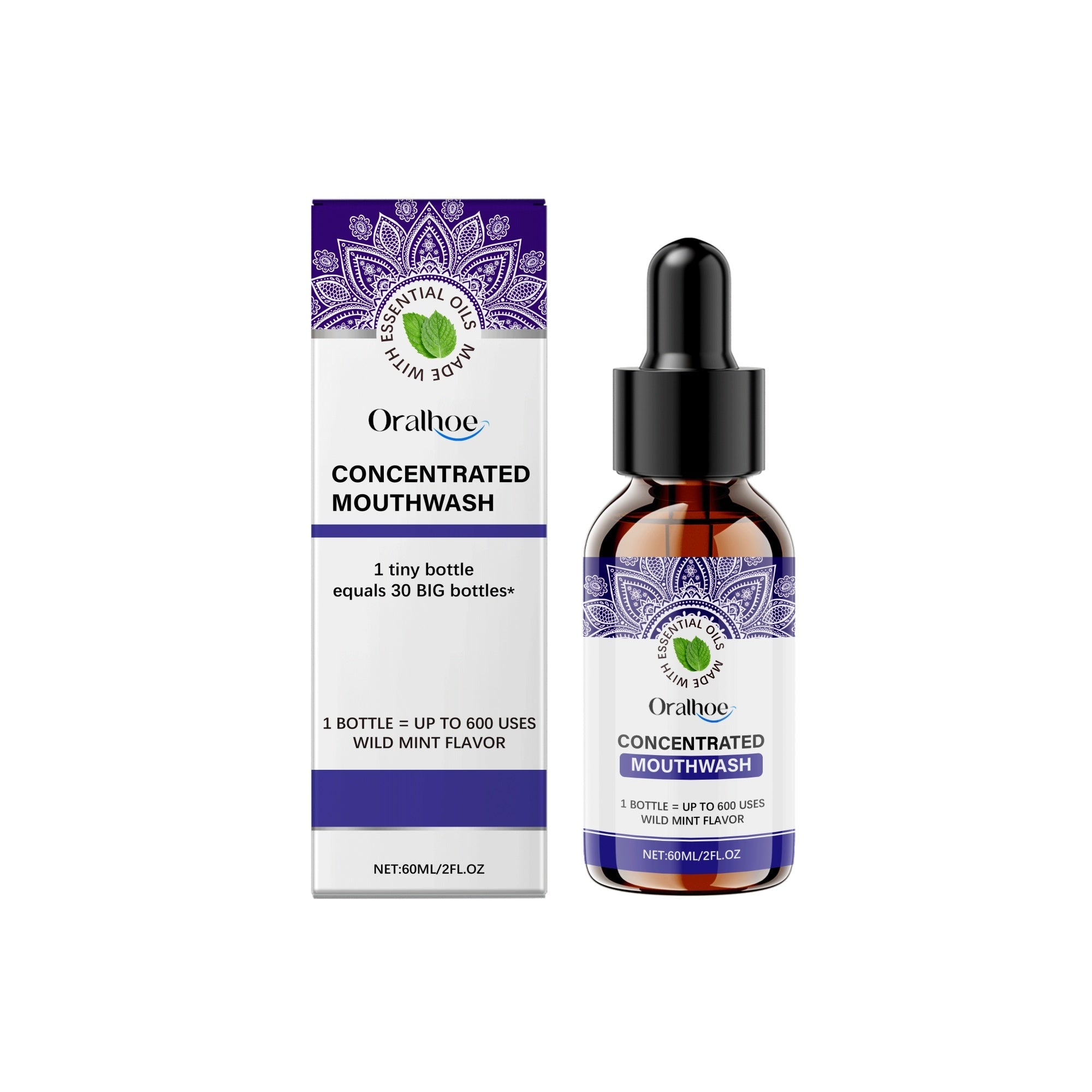 Risciacquo per denti Mint Beauty di Valstrend Shop, bottiglia con liquido bianco e etichetta verde, per l'igiene orale.