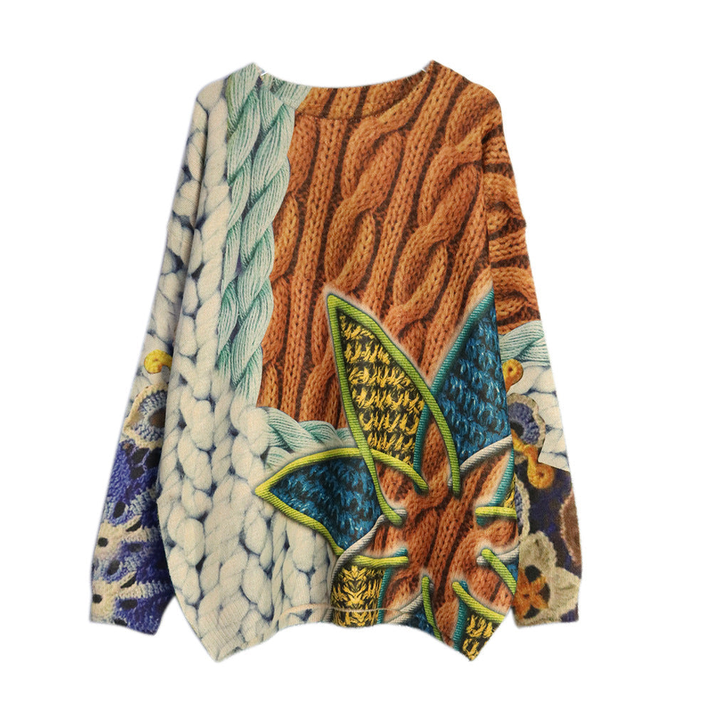 Maglione donna Valstrend in pelliccia sintetica con stampa ampia, stile casual e moda femminile, morbido e comodo.