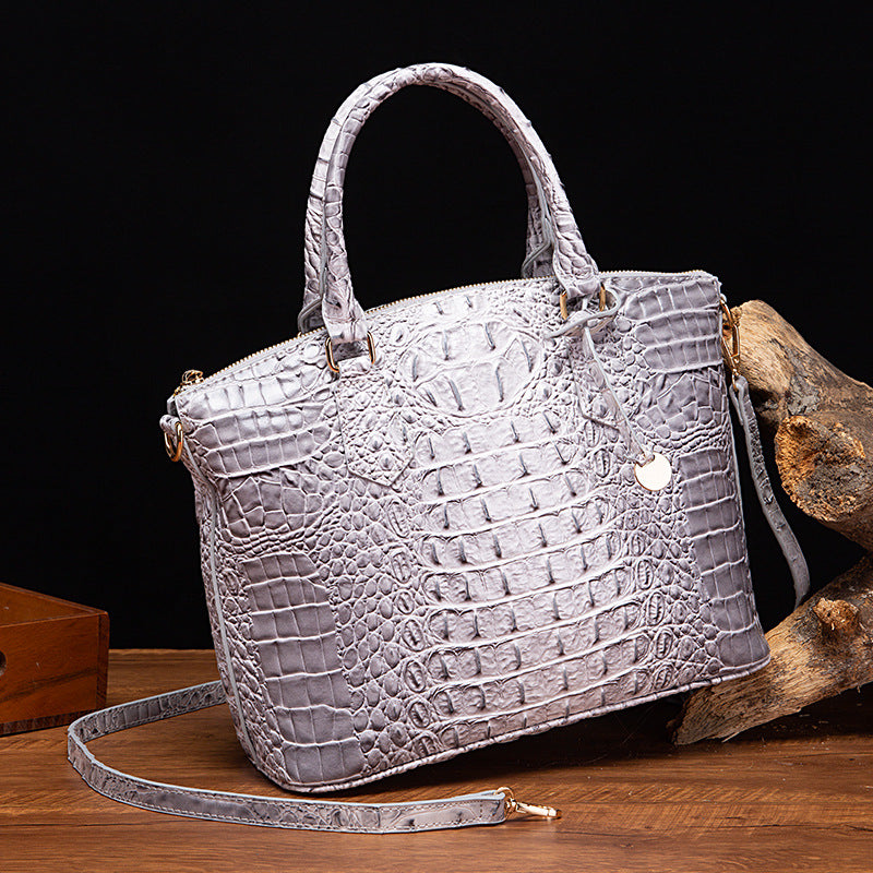 Borsa a tracolla donna Valstrend con motivo rettile retrò, portatile e spaziosa, perfetta per accessori moda eleganti.