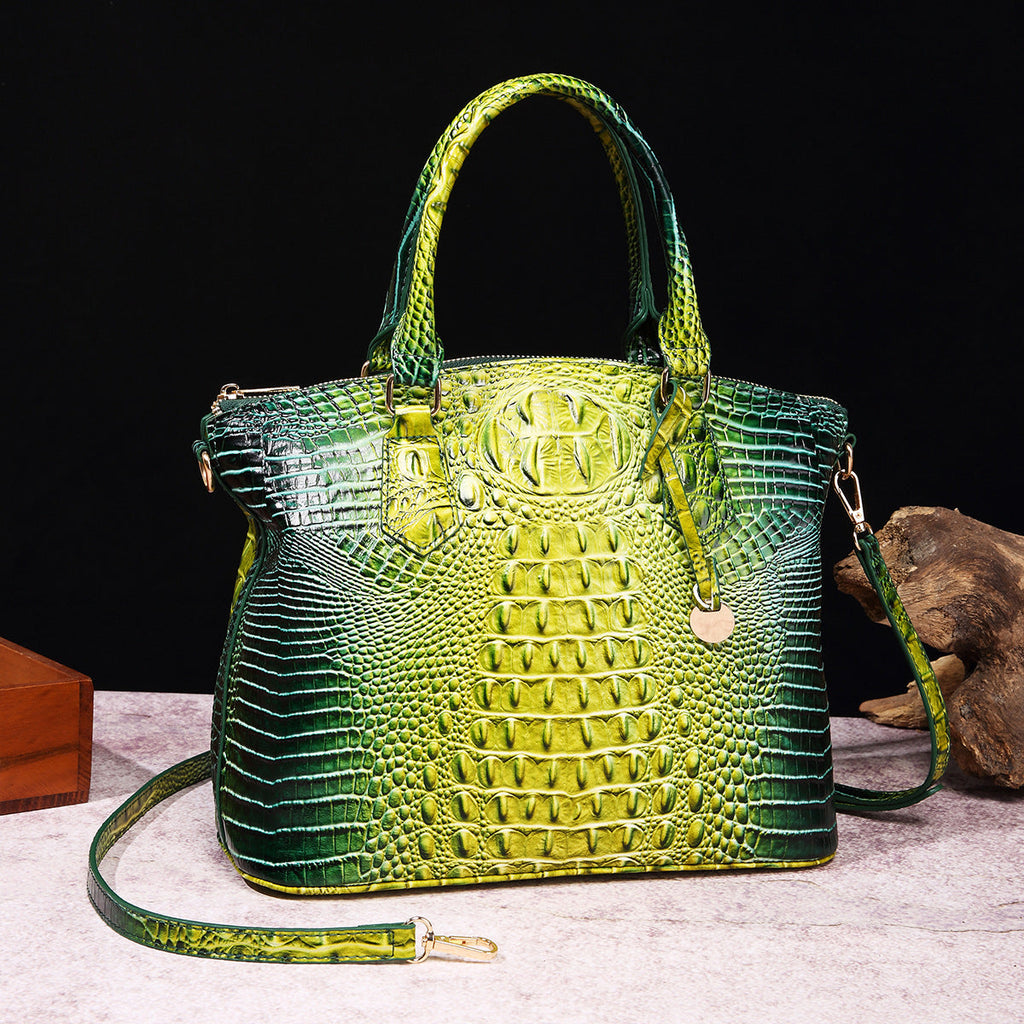 Borsa a tracolla femminile Valstrend con motivo rettile retrò, portatile e spaziosa, in stile elegante e pratico.