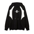 Color Contrast Patchwork Alphabet Plus Velvet Sweater Men
