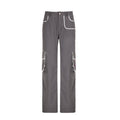 Pantaloni casual da donna Valstrend con pizzo francese contrasto, vestibilità larga e stile rilassato, in tessuto morbido e comodo.