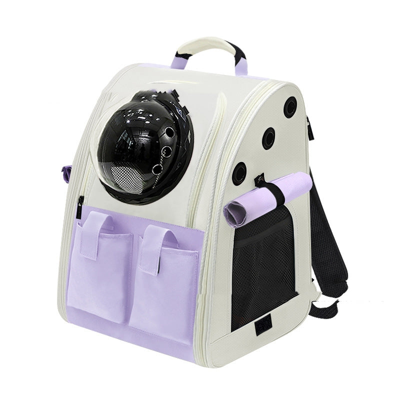 Zaino Valstrend per uscire, pieghevole e a forma di capsula spaziale, con dettagli carini per trasportare pet.
