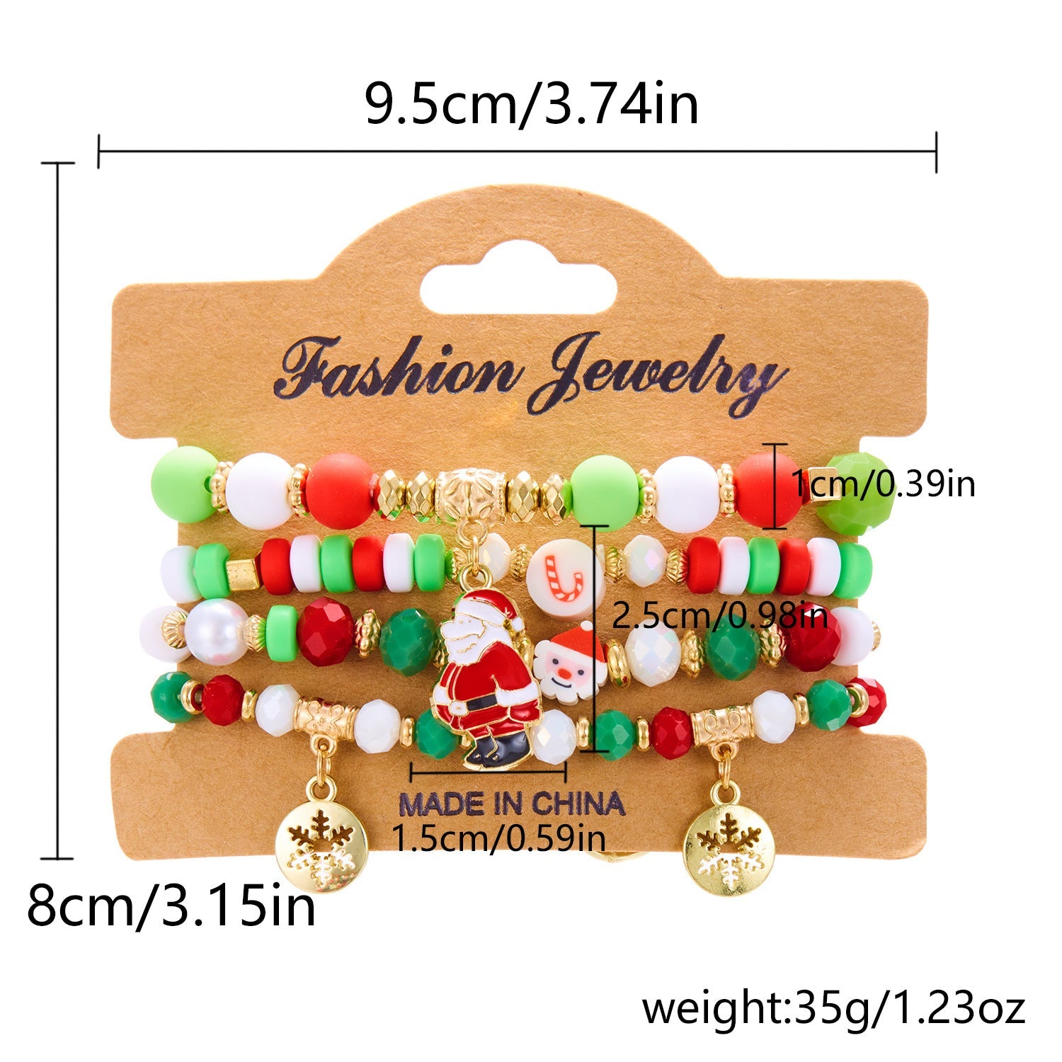 Bracciale di Natale a forma di pupazzo di neve fatto a mano con perline, stile Valstrend Shop, decorativo e festivo