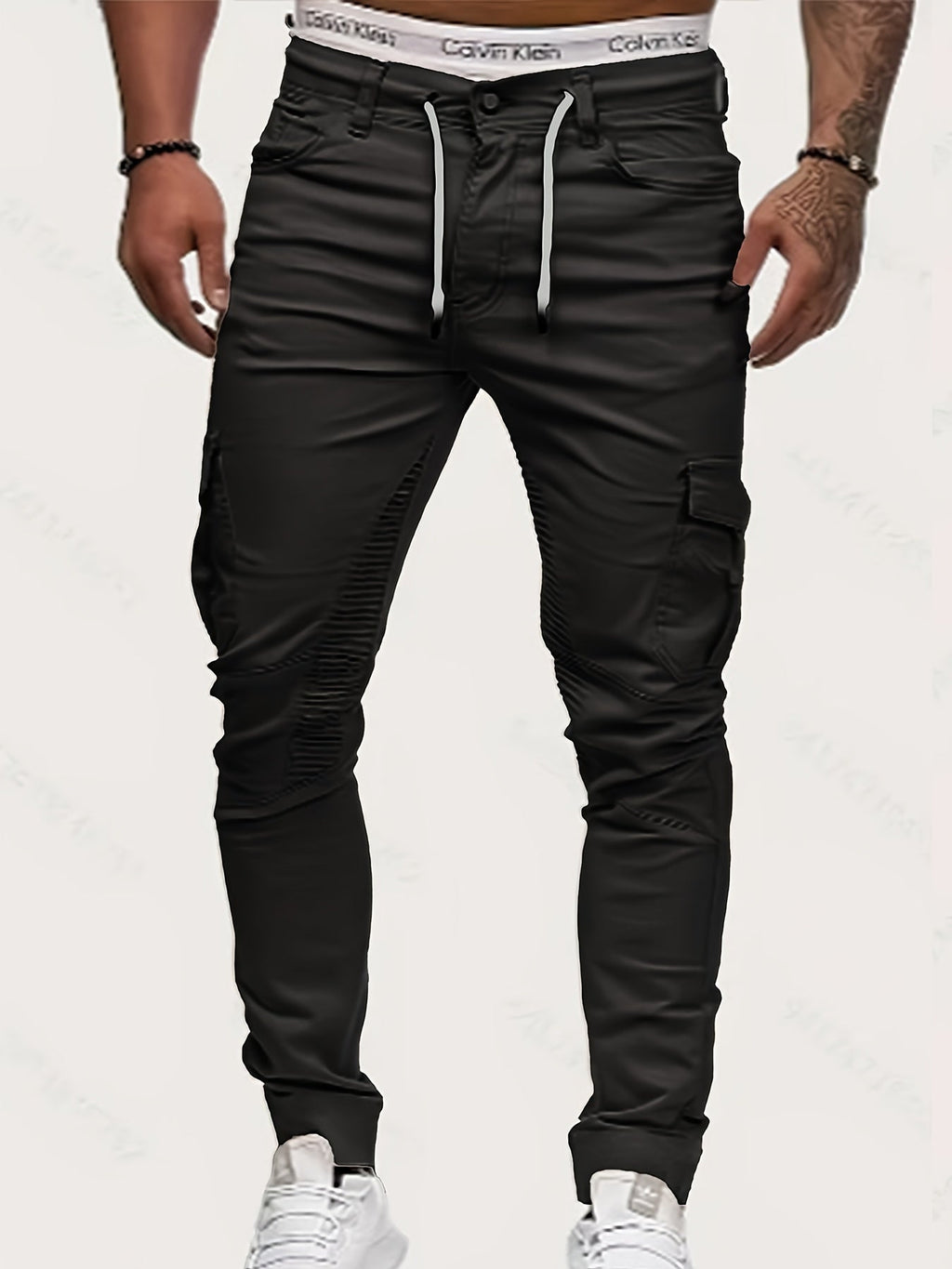 Jeans slim fit in denim elastic, uomo, con design multiborsa, casual e lavabile in lavatrice, adatti a tutte le stagioni.