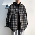 Camicia uomo a quadri in morbido tessuto brushed, stile plaid elegante e alla moda, marca Valstrend.