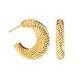 Orecchini ovali a texture rotonda da donna, stile retrò, marchio Valstrend, con superficie dettagliata e design elegante.