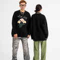 Maglione in maglia retrò con ricamo floreale tridimensionale, stile vintage, marca Valstrend, dettagli colorati e lavorazione artigianale