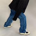 Men's Fashion Casual Twist Design Thick Jeans