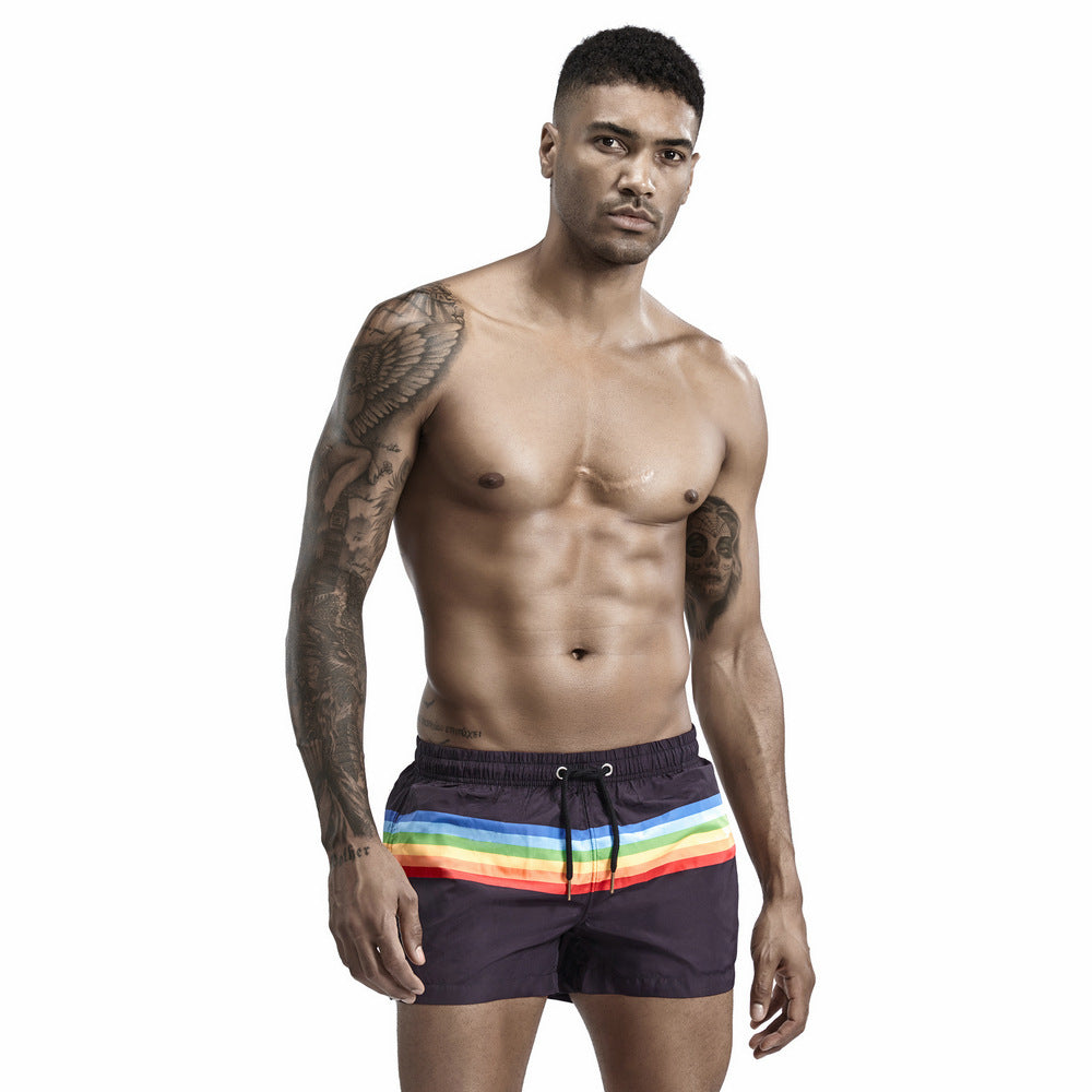 Fashion Men's Rainbow Bar Men's Home Shorts