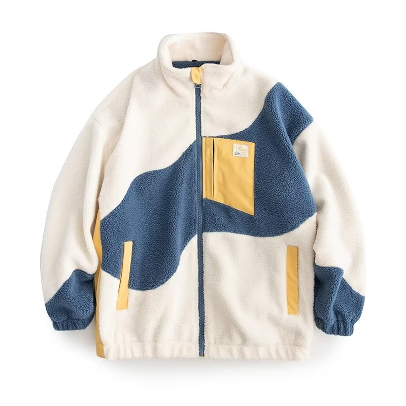 American Fashion Brand Berber Fleece Cotton Coat Men's Jacket Stand Collar Coat