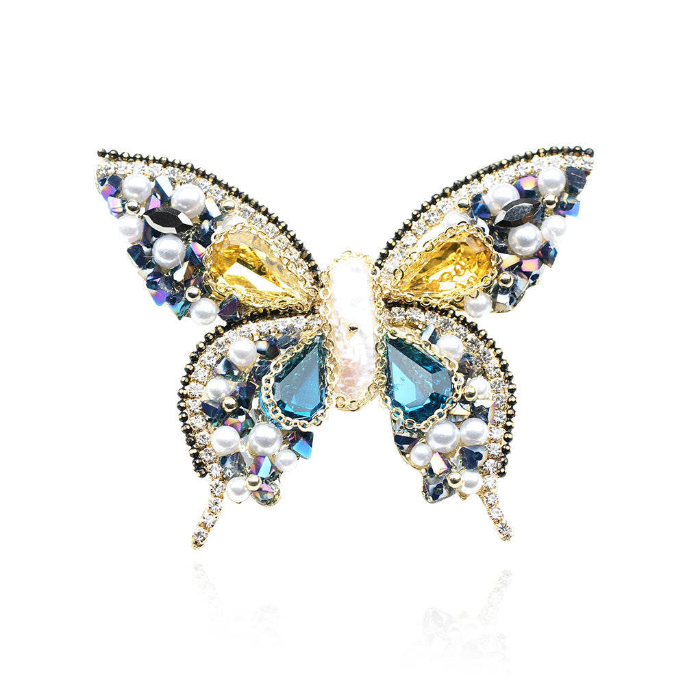 Spilla a farfalla fai-da-te con perline adesive, fatta a mano, stile semplice ed elegante, femminile, marca Valstrend.