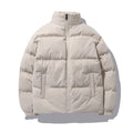 Cappotto in cotone con colletto a piedi e design a blocchi di colore, stile Bread Suit di Valstrend Shop.