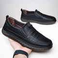 Scarpe da uomo in pelle Valstrend, con tomaia in tendine di manzo traspirante e suola morbida, stile casual e quotidiano.