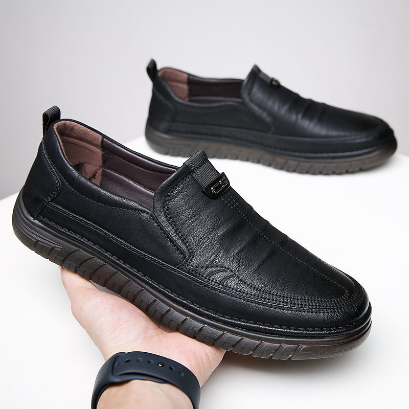 Scarpe da uomo in pelle Valstrend, con tomaia in tendine di manzo traspirante e suola morbida, stile casual e quotidiano.