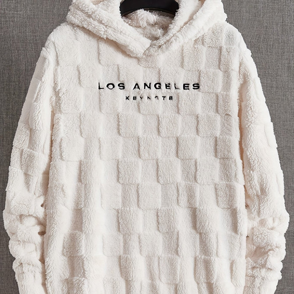 Maglione casual da uomo a maniche lunghe con collo rotondo, felpa interna, vestibilità classica, design lavorato a maglia.