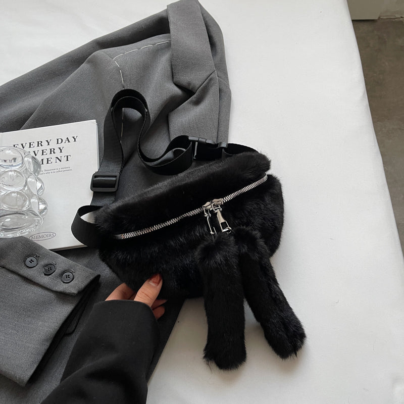 Borsa a tracolla donna Valstrend All-match Ins Messenger Bag in tessuto nero con tracolla regolabile e dettagli eleganti