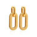 Fashion Diamond Thick Earrings Exquisite Cuban Link Chain Pendant Earrings