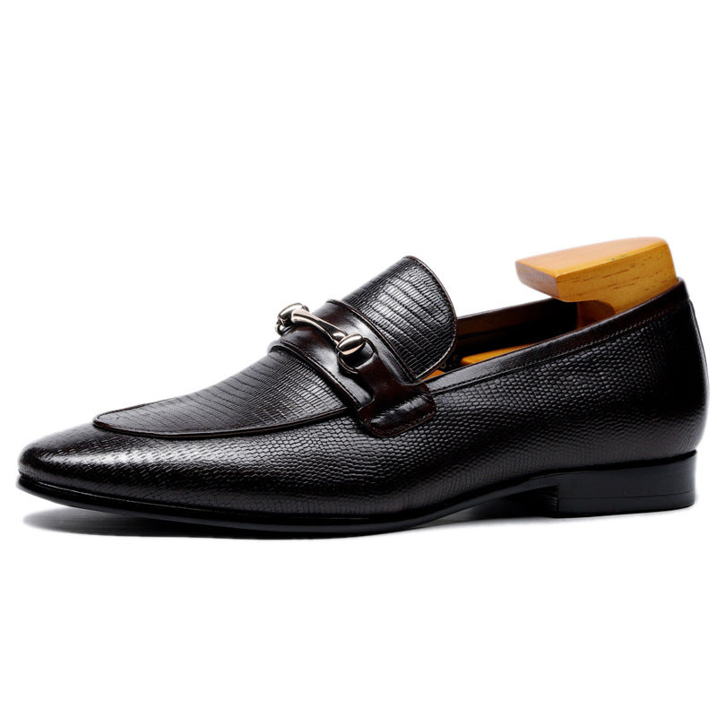 Scarpe casual da uomo in pelle di mucca con motivo rettile, stile business casual, marca Valstrend shop