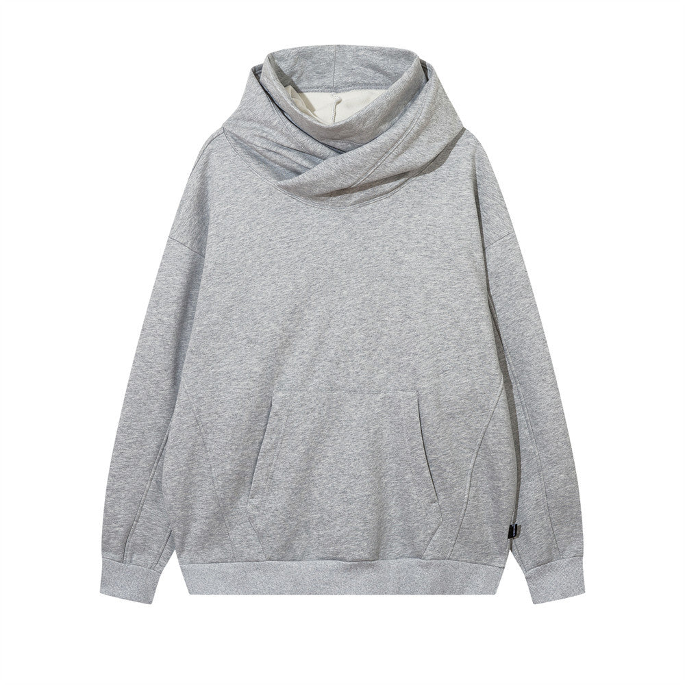Solid Color With Fur Turtleneck Hooded Sweater For Men