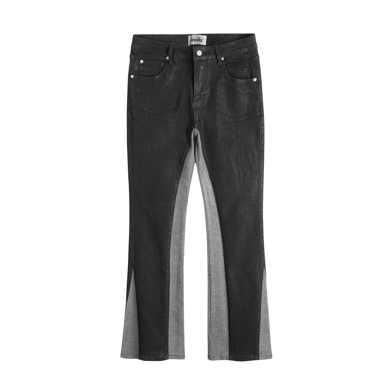 Jeans Valstrend shop washed distressed con cuciture contrasto, effetto wax, leggermente svasati e stile casual.