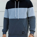 Felpa con cappuccio da uomo Valstrend in blocchi di colore, maniche lunghe, tasca kangaroo, stile casual e chic per outdoor.