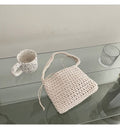 Borsa a spalla fatta a mano di paglia Valstrend, ideale per vacanze e spiaggia, con manico resistente e stile estivo naturale