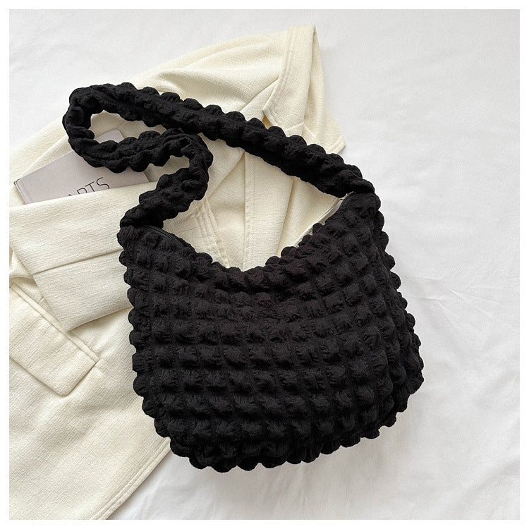 Borsa da donna Valstrend shop in stile western con pieghe e nuvole, semplice, morbida e trendy per il trasporto quotidiano.