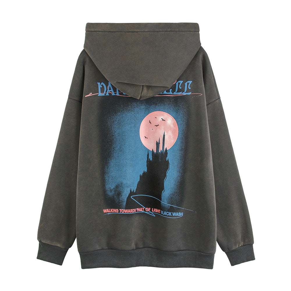 Dark Night View Printed Hoodie Men