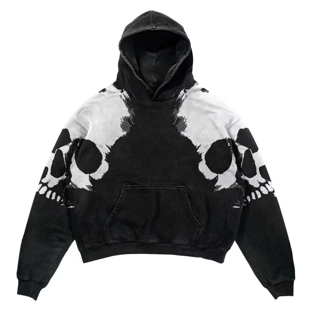 Felpa casual da uomo Valstrend con stampa lettera esplosiva, morbida e comoda, con cappuccio e maniche lunghe.