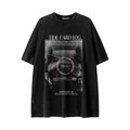T-shirt a maniche corte Valstrend con stampa personalizzata e lavaggio a mano, stile street high street, in cotone.