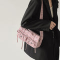 Bow Pleated Underarm Bag Simple Shoulder Messenger Bag