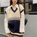 Gilet a righe colorate in maglia patchwork Valstrend, vestibilità comoda e stile vivace con fantasie multicolore.