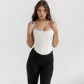 Top corto da donna Valstrend, corsetto a tubo con stecche, strap navel e design crop, ideale per look alla moda e casual.