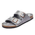 Ciabatte platform unisex Valstrend in pelle frostata con doppio bottone, stile elegante e confortevole per uomo e donna.