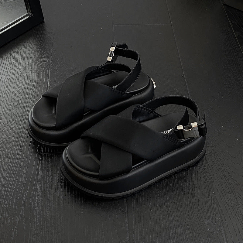 Sandali Valstrend in stile retrò con piattaforma EVA, cinturino a doppio Fibbia e design traspirante, moda e comfort.