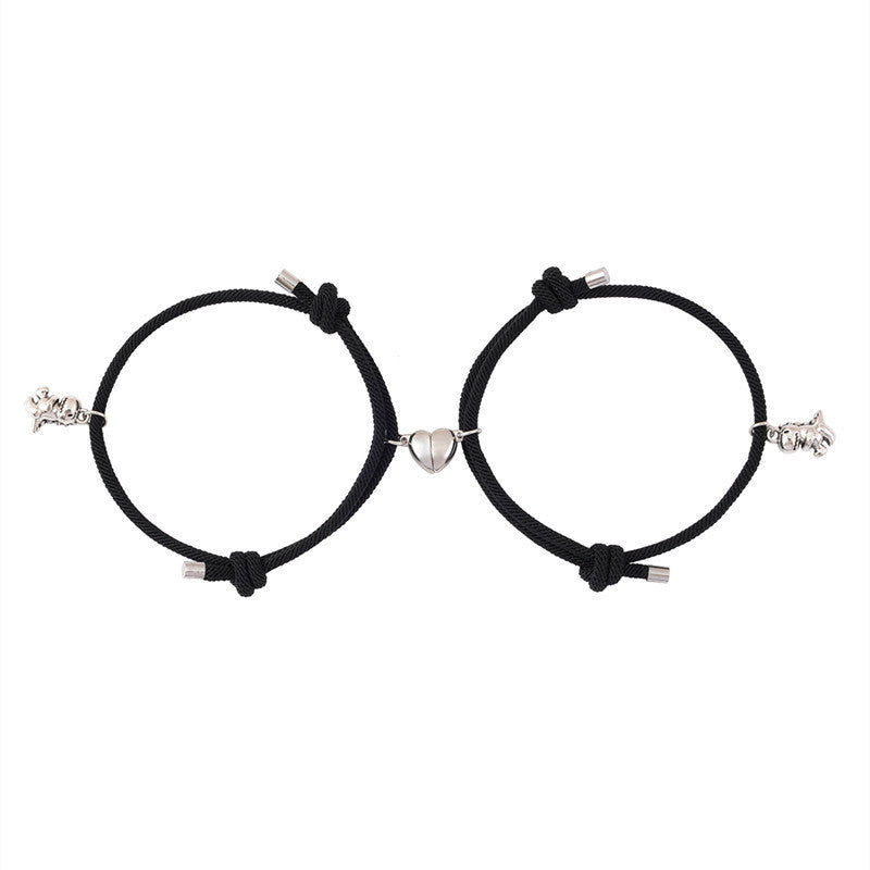 Bracciale magnetico con chiusura a scatto Valstrend con simpatico pendente dinosauro 3D, design carino e originale.