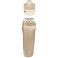 Sexy Lacing Cropped Tank Top Dress Suit