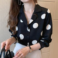 Temperament Commute Polka Dot Graphic Top