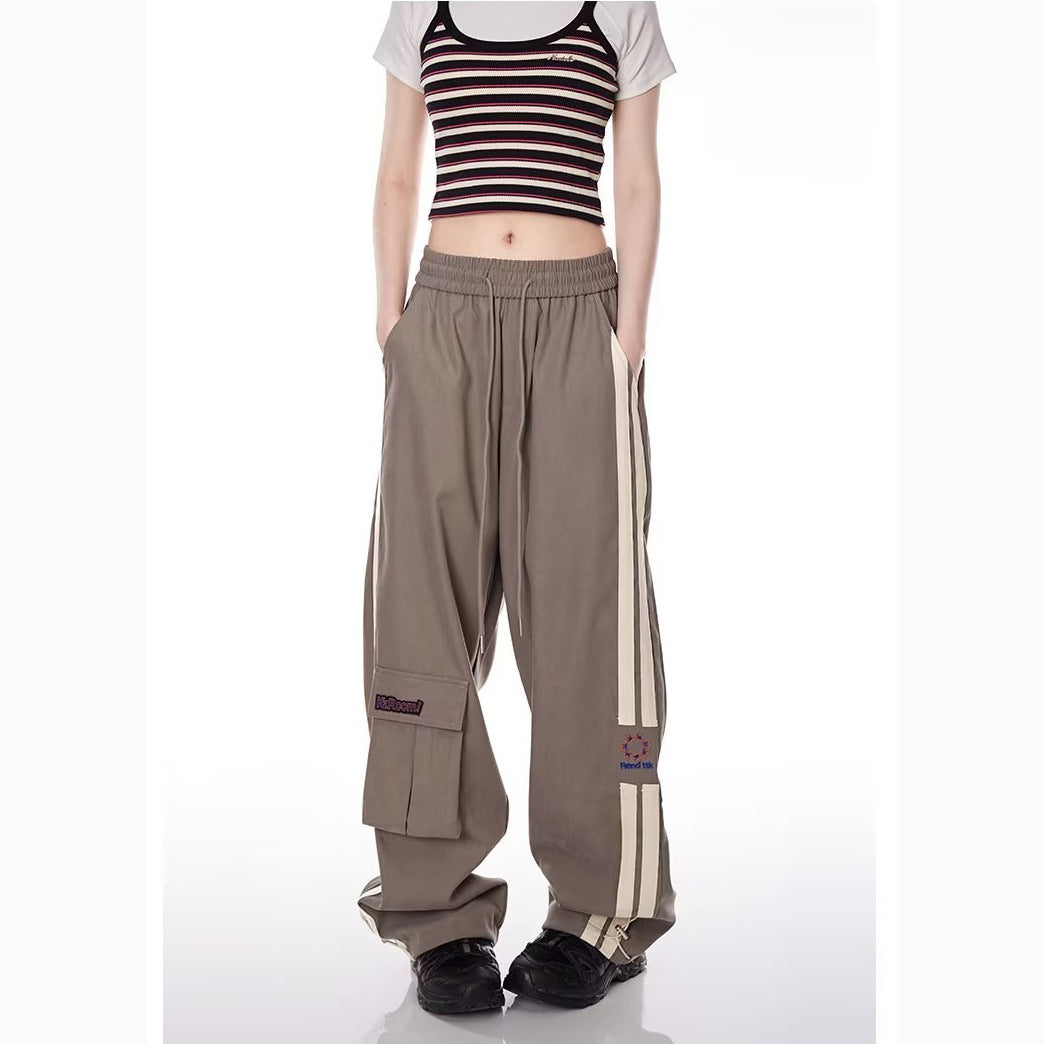 Women's Vintage Stripe Multi-pocket All-matching Straight Casual Pants