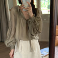 Top largo in stile francese Valstrend con fiocco, tessuto leggero e stile alla moda, ideale per un look elegante e casual.