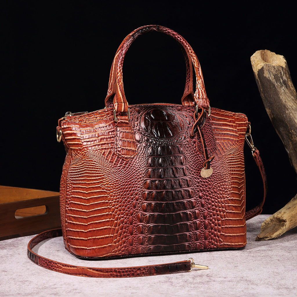Borsa a tracolla retrò da donna Valstrend in ecopelle con motivo rettile, portabile e compatta, con tracolla regolabile e tasche multiple.
