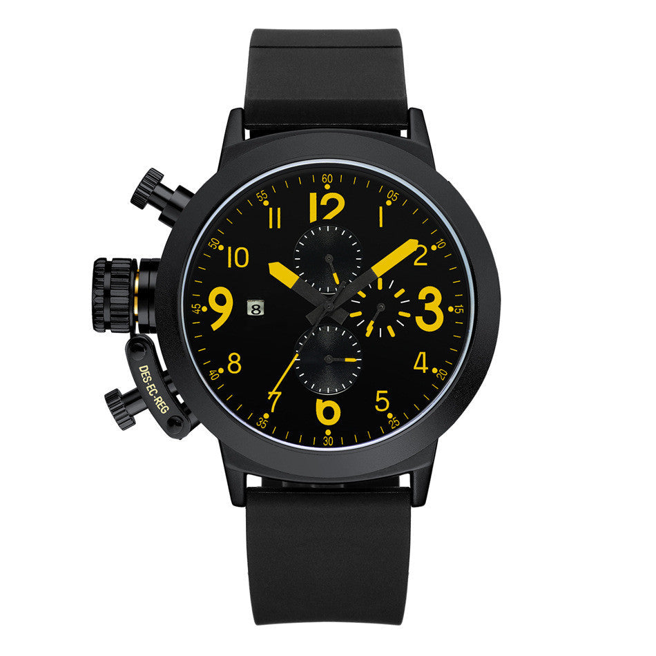 Orologio in gomma Valstrend con cinturino versatile e stile moderno, visualizzato in primo piano con dettagli colorati.