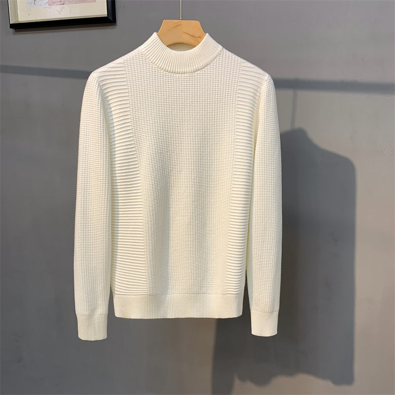 Maglione casual a collo alto a tinta unita Valstrend, maglia bottoming semplice e comoda per look rilassati.
