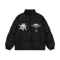Cappotto in cotone imbottito American Retro Hip Hop Valstrend, caldo e alla moda, per coppie, inverno, con ricami eleganti.