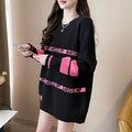 Lazy Letter Jacquard Round Neck Sweater